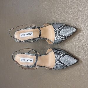 Steve Madden Snake Skin Print, Gray,Black& White Heels